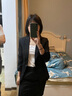 简蜓职业装女装套装新款时尚春秋气质女士西服工作服西装面试正装工装 黑西装+半裙 S 实拍图