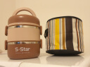 S-STAR 保温饭盒多层大容量304不锈钢防漏便携式学生上班族便当日式餐盒 北欧红色（2层配袋子） 实拍图