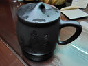 金镶玉史文俊老师手作 宜兴原矿紫砂杯 名家手工茶杯子全手工刻绘带过滤 史文俊君子紫砂杯(黑泥） 实拍图