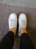 ZHR休闲鞋女真牛皮可踩脚果冻底女鞋学生舒适百搭运动免系带平底小白鞋女 A77 米色 40  实拍图