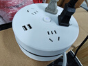 多功能插座可伸缩电源线智能插排圆形收纳带盘线插线板大学生宿舍创意移动插板多孔排插一转多位拖接线板 4插位 带2USB 1.8米 实拍图