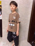 宇龙童话（elongstory）儿童夏装套装男童5帅气6韩版7短袖8中大童9夏季洋气12岁胖童装 咖啡色衣服+裤子 120 码建议身高1.1米左右 实拍图