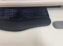 航世（BOW）HD315B 双模无线蓝牙充电键盘 办公通用键盘 人体工学键盘 带手托软垫 背光键盘 黑色 实拍图