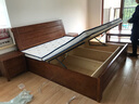 南宜（Nanyi）胡桃木实木床双人床现代中式简约经济型高箱储物床卧室家具8518 高箱床+2柜+折叠式环保棕薄垫 【普通橡胶木款】1.8*2.0米 实拍图