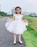 小咔衣浓女童公主裙蓬蓬纱儿童主持人晚礼服花童婚纱小女孩钢琴演出服夏季 白色804B3短款 160cm 实拍图