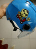 Andes HELMET小孩儿童3c头盔电动车头盔可爱卡通女童夏季防雨女安全帽四季通用 蓝恐龙【3C认证】送耳朵透明中镜 均码 实拍图