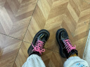 MIO米奥冬季新款工装短靴百搭加绒马丁靴显瘦漆皮时装靴女靴 黑色（绒里） 35 晒单实拍图