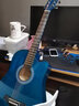 雅萨特奥民谣单板木吉他新手入门初学者云杉木吉他男女学生旅行乐器练习 38英寸缺角（擦色蓝大礼包） 实拍图