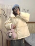 梵恋淑可爱常规袖扣学院风棉服外套女冬季新款显瘦学生外套女 米杏色加厚款 【收藏关注店铺优先发】 M 【95-105】 实拍图