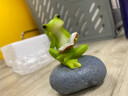 真自在原创小青蛙盆景假山客厅摆件创意工艺品生日礼物 青蛙坐在乌龟上看书 实拍图