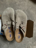 BIRKENSTOCK勃肯德国进口男女款牛皮绒面革软底Boston包头拖鞋 灰色常规版0560771 39 实拍图