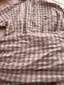 无印良品 MUJI 女式无侧缝双层纱织睡衣纯棉全棉 FDA20C1A 女士家居服套装 粉红色格纹 L-XL 实拍图