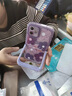 范塔希 适用苹果16promax手机壳iphone16手机壳保护套紫色油画花韩风女款隐形支架硅胶软壳防摔 隐形支架-满屏花朵 iPhone 12 实拍图