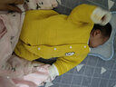 舒贝怡婴儿衣服新生儿连体衣满月宝宝哈衣春款周岁男女童爬爬服黄59CM 实拍图