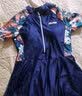 佑游泳衣女保守连体夏季遮肚显瘦游泳衣新款时尚海边大码性感温泉泳装 短袖裙裤 3XL (130-145斤) 实拍图