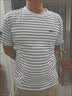 帝欧莱夫夏季男装短袖T恤男士圆领条纹半袖夏天男生冰丝t恤衣服男夏装潮流 白色 XL 实拍图