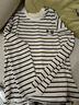 初申春秋长袖T恤女华夫格圆领条纹可爱猫咪长袖打底上衣S144T2835 实拍图