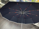 泽时雨全自动雨伞三折安全防回弹105CM男士商务伞女士礼品伞晴雨两用 防回弹105CM蓝色-礼盒皮套装 实拍图