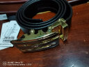 七匹狼皮带男士真皮自动扣男腰带头层牛加长商务青年休闲百搭裤带送男友 镂空款-金咖/头层牛皮 实拍图