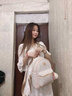 MCAI 背包女时尚女士双肩包高级感情人节旅行包包学生书包情人节礼物 米白色【大号】 实拍图