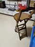 WAWJ吧台小椅子高脚凳酒吧家用网红前台吧轻奢折叠实木岛台椅现代简约 原色-小号 实拍图