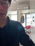 哈吉斯（HAZZYS）男装 春秋款衬衣棉羊毛混纺通勤长袖衬衫男ASCZK1BDF32 深藏青色DN M （170/92A 46） 实拍图