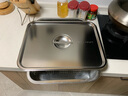 雅跃食品级不锈钢水槽沥水篮长方形沥水盆加厚洗菜漏盆冲孔深盘漏盘 45*35*10单盆 实拍图