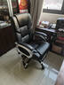 凯联（KAILIAN）真皮老板椅可躺办公椅按摩大班椅舒适久坐电脑椅家用转椅高档椅子 贵族黑+搁脚 纳帕皮+按摩 实拍图
