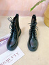 九寸阳光 马丁靴女英伦风百搭秋冬单靴ins潮2025新款靴子春季厚底增高短靴 英伦风马丁靴黑亚皮【37码】 实拍图