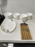 厚秀堂乔迁轻奢现代简约骨瓷餐具自由搭配 5英寸高脚碗（2个）百合花 实拍图