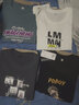 啄木鸟【纯棉4件】长袖t恤男装打底衫圆领休闲宽松印花青年男士纯色体恤 灰格帆船+白LM+黑帅小伙+蓝紫IMA XL 实拍图
