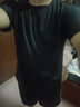 汐嘻夏季冰丝短袖短裤套装大码五分裤套装男休闲超薄网眼透气运动 【套装】黑色+黑色短裤 3XL码建议135-150斤穿 实拍图