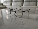 派丽蒙（PARIM）近视钛架眼镜女超轻椭圆形金丝近视框可配防蓝光ins风高级感镜架 83609-B1-砂黑 实拍图