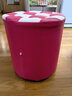 邦馨瑞   圆柱形小凳子家用时尚圆凳子坐墩小板凳创意皮凳子小沙发凳软凳矮凳实木皮墩凳 枚红色 高35 实拍图