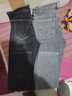 舻白牛仔裤男2022春秋款潮流帅气修身小脚九分裤男士弹力百搭休闲长裤 9250款灰+520款黑（两件装） 29 实拍图