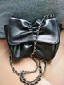 UR包包女包甜美蝴蝶结斜挎包女生包包2025新款链条单肩包生日礼物女 正黑【送闺蜜送女朋友礼物实用】 实拍图