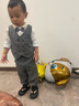 丰灵鸟周岁礼服男宝宝春秋男童套装幼儿抓周服A类绅士生日西装 双排扣灰色绅士套装 90 （身高78-86体重20-24斤） 实拍图