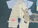 缤丽猫 婴儿连体衣夏季宝宝新生儿衣服纯棉短袖哈衣爬服空调服薄款夏装 短袖连体衣-大象蓝色 80cm 实拍图