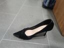 达芙妮高跟鞋女夏季尖头细跟气质单鞋职业工作鞋女鞋子 黑色 38 实拍图