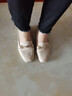 达芙妮 女鞋小皮鞋春秋款一脚蹬懒人鞋平底英伦风乐福鞋单鞋女 米白色 38 实拍图
