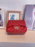 viney包包女包红色新娘婚包牛皮链条斜挎包生日礼物送女友老婆 【深红】实用高级感品牌轻奢洋气单肩小包 实拍图