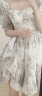 欧若婷雅新款连衣裙女装在逃公主蓬蓬裙小个子茶歇法式雪纺碎花裙子夏天 图片色 M 实拍图