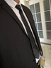 罗蒙 西服男士休闲西装男套装外套修身伴郎新郎结婚商务职业正装衣服 黑色双扣(上衣+裤子+衬衫+领带) 6XL /200【190-205斤】 实拍图