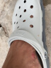 鲨鹈鹕洞洞鞋男士大码拖鞋防滑室外迪特沙滩鞋女透气包头休闲凉鞋男 迪特铅白色 43 实拍图