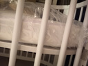 Boori奥西斯进口实木多功能新生婴儿床宝宝拼接床榉木圆床可移动可调解 山毛榉【薏米白】+椰棕床垫+床品 实拍图