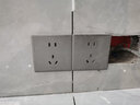 公牛（BULL） 开关插座86型暗装墙壁插座/五孔插座/三孔空调/网络面板G36灰色 一开多控 实拍图