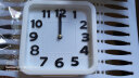 康巴丝（Compas）  创意简约可爱闹钟 小闹表 懒人床头座钟闹钟学生儿童闹钟 kT09白色方形闹钟 实拍图