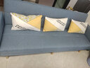 卓芝 布艺沙发床客厅卧室组合家具北欧现代小户型出租房公寓折叠沙发 2号深蓝色(棉麻布) 4人位(2米长*宽0.95米)配3抱枕 实拍图