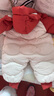 巴拉巴拉童装婴儿连体羽绒服连体衣宝宝衣服冬装哈衣爬服萌趣男童女童 铁锈红61003 66cm 实拍图