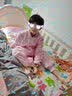 初贝（CHUBEI）大童睡袋婴儿宝宝小学生儿童成人春秋冬薄加厚连体睡衣分腿防踢被 春秋有脚套红色 4XL建议身高125-140（145码） 实拍图